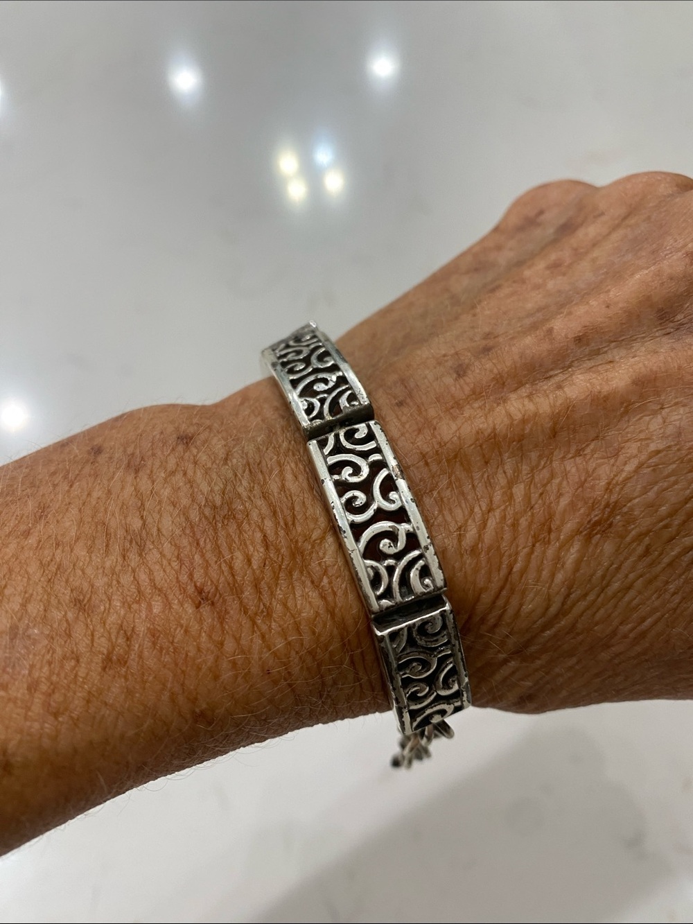 Brighton Silver Filigree Link Bracelet - Silver